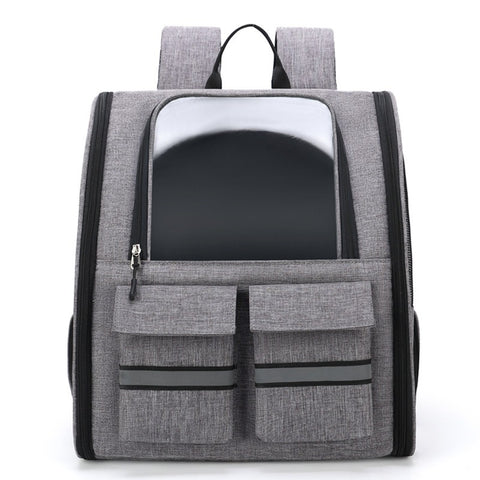 Darrahopens Pet Care > Cat Supplies > Cat Carriers & Crates Grey Collapsible Pet Carrier Backpack with Trolley Sleeve