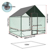 Darrahopens Pet Care > Cat Supplies > Cat Carriers & Crates Heavy Duty Large Black Metal Walk-In Chicken Run Coop with Cover, 276x207x300cm In Australia - Darrahopens