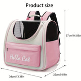 Darrahopens Pet Care > Cat Supplies > Cat Carriers & Crates Hello Cat Nylon Pet Backpack, Large Capacity Foldable Travel Carrier with Zipper Closure, Easy Access for Cats and Small Dogs, Pet Travel Bag with Handle for Puppies and Kittens(YELLOW)