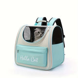 Darrahopens Pet Care > Cat Supplies > Cat Carriers & Crates Hello Cat Nylon Pet Backpack, Large Capacity Foldable Travel Carrier with Zipper Closure, Easy Access for Cats and Small Dogs, Pet Travel Bag with Handle for Puppies and Kittens(YELLOW)