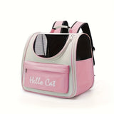 Darrahopens Pet Care > Cat Supplies > Cat Carriers & Crates Hello Cat Nylon Pet Backpack, Large Capacity Foldable Travel Carrier with Zipper Closure, Easy Access for Cats and Small Dogs, Pet Travel Bag with Handle for Puppies and Kittens(YELLOW)