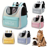 Darrahopens Pet Care > Cat Supplies > Cat Carriers & Crates Hello Cat Nylon Pet Backpack, Large Capacity Foldable Travel Carrier with Zipper Closure, Easy Access for Cats and Small Dogs, Pet Travel Bag with Handle for Puppies and Kittens(PINK)