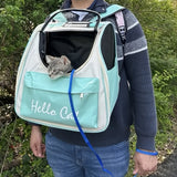 Darrahopens Pet Care > Cat Supplies > Cat Carriers & Crates Hello Cat Nylon Pet Backpack, Large Capacity Foldable Travel Carrier with Zipper Closure, Easy Access for Cats and Small Dogs, Pet Travel Bag with Handle for Puppies and Kittens(PINK)