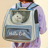 Darrahopens Pet Care > Cat Supplies > Cat Carriers & Crates Hello Cat Nylon Pet Backpack, Large Capacity Foldable Travel Carrier with Zipper Closure, Easy Access for Cats and Small Dogs, Pet Travel Bag with Handle for Puppies and Kittens(PINK)