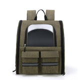 Darrahopens Pet Care > Cat Supplies > Cat Carriers & Crates khaki Collapsible Pet Carrier Backpack with Trolley Sleeve