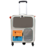 Darrahopens Pet Care > Cat Supplies > Cat Carriers & Crates Orange and Grey Large Space Pet Carrier Trolley – Foldable Cat Carrier Backpack with Breathable Side Mesh & View Window, Silent Rolling Wheels, Storage Pocket and Removable Bottom Pad for Dog and Cat, 42 x 36 x 27CM In Australia - Darrahopens
