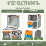 Darrahopens Pet Care > Cat Supplies > Cat Carriers & Crates Orange and Grey Large Space Pet Carrier Trolley – Foldable Cat Carrier Backpack with Breathable Side Mesh & View Window, Silent Rolling Wheels, Storage Pocket and Removable Bottom Pad for Dog and Cat, 42 x 36 x 27CM In Australia - Darrahopens