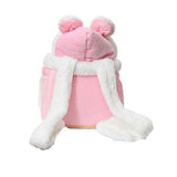 Plush Pet Carrier Backpack Pet Warm Bag with Hand Warmer Pocket Pink - M