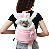 Darrahopens Pet Care > Cat Supplies > Cat Carriers & Crates Plush Pet Carrier Backpack Pet Warm Bag with Hand Warmer Pocket Pink - S