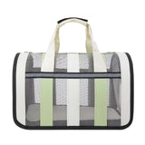 Darrahopens Pet Care > Cat Supplies > Cat Carriers & Crates Size L Light Green And White Foldable Pet Carrier Bag - Lightweight, Breathable, and Spacious for All Seasons