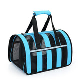 Darrahopens Pet Care > Cat Supplies > Cat Carriers & Crates Size M Black And Blue Foldable Pet Carrier Bag - Lightweight, Breathable, and Spacious for All Seasons