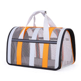 Darrahopens Pet Care > Cat Supplies > Cat Carriers & Crates Size M Orange And Grey Foldable Pet Carrier Bag - Lightweight, Breathable, and Spacious for All Seasons