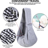 Darrahopens Pet Care > Cat Supplies > Cat Carriers & Crates Small Pet Carrier Sling with Storage Pocket, Reversible Hands-Free Dog and Cat Carrier with Safety Buckle for Travel and Outdoor Use, Grey In Australia - Darrahopens