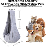 Darrahopens Pet Care > Cat Supplies > Cat Carriers & Crates Small Pet Carrier Sling with Storage Pocket, Reversible Hands-Free Dog and Cat Carrier with Safety Buckle for Travel and Outdoor Use, Grey In Australia - Darrahopens