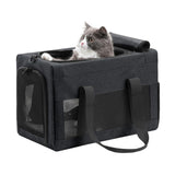 Darrahopens Pet Care > Cat Supplies > Cat Carriers & Crates Sturdy & Breathable Pet Carrier for Small Cats & Dogs - Collapsible Travel Bag with Steel Frame, Safety Locks & Sunshade(black)