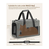 Darrahopens Pet Care > Cat Supplies > Cat Carriers & Crates Sturdy & Breathable Pet Carrier for Small Cats & Dogs - Collapsible Travel Bag with Steel Frame, Safety Locks & Sunshade(black)