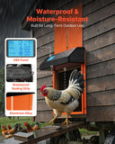 Darrahopens Pet Care > Cat Supplies > Cat Carriers & Crates VEVOR Automatic Chicken Coop Door, Battery Powered Chicken Coop Door with Timer & Manual Setting, Anti-Pinch Security, Durable Aluminum Alloy, Chick Run Gate Opener with Waterproof Sealing, Orange