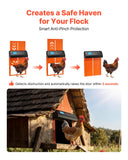 Darrahopens Pet Care > Cat Supplies > Cat Carriers & Crates VEVOR Automatic Chicken Coop Door, Battery Powered Chicken Coop Door with Timer & Manual Setting, Anti-Pinch Security, Durable Aluminum Alloy, Chick Run Gate Opener with Waterproof Sealing, Orange