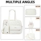 Darrahopens Pet Care > Cat Supplies > Cat Carriers & Crates White cat carrier bag, cat transportation, quilted cat carrier, cat travel, pet care, cat supplies, Australian pet carrier, cat travel bag