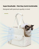 Darrahopens Pet Care > Cat Supplies > Cat Carriers & Crates White cat carrier bag, cat transportation, quilted cat carrier, cat travel, pet care, cat supplies, Australian pet carrier, cat travel bag