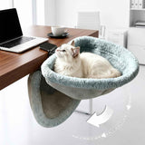 Darrahopens Pet Care > Cat Supplies > Cat Furniture Adjustable Cat Hammock for Desk, Folding Cat Bed with Soft Faux Fur Liner and Breathable Mesh, Clip-On Perch for Office, Gaming, Dining Table – Secure, Cozy Space for Your Feline Friend (Grey) In Australia - Darrahopens