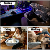 Darrahopens Pet Care > Cat Supplies > Cat Furniture Adjustable Cat Hammock for Desk, Folding Cat Bed with Soft Faux Fur Liner and Breathable Mesh, Clip-On Perch for Office, Gaming, Dining Table – Secure, Cozy Space for Your Feline Friend (Grey) In Australia - Darrahopens