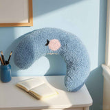 Darrahopens Pet Care > Cat Supplies > Cat Furniture Blue Pet U-Shaped Pillow - Soft Teddy Velvet Neck Support Cushion for Dogs and Cats, Deep Sleep Aid with Embroidered Design, Lightweight and Comfortable Pet Bed Accessory