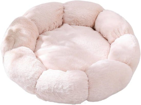 Darrahopens Pet Care > Cat Supplies > Cat Furniture Cat basket - Warm basket for autumn/winter - Round cat basket - Dog mat - Dog basket - Cat basket for home - Pet basket - Pink - 50 cm