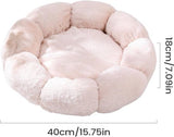 Darrahopens Pet Care > Cat Supplies > Cat Furniture Cat basket - Warm basket for autumn/winter - Round cat basket - Dog mat - Dog basket - Cat basket for home - Pet basket - Pink - 50 cm