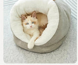 Darrahopens Pet Care > Cat Supplies > Cat Furniture Cat Bed - Comfortable Slipper-Shaped Cat Bed - Semi-Enclosed Pet Den - Suitable for Indoor Cats and Small Dogs - Warm Plush Cat and Dog Bed - Non-Slip Bottom - 50*35*30 cm - Gray