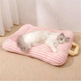 Darrahopens Pet Care > Cat Supplies > Cat Furniture Cat Bed - Pet Mat - Soft and Warm Sleeping Mat for Cats and Small Pets, Comfortable and Cozy - Suitable for All Pets (Pink, S: 40 * 50cm)
