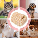 Darrahopens Pet Care > Cat Supplies > Cat Furniture Cat House - Cat Basket - Plush and Warm - Removable and Washable - Closed Cat Bed for Winter - Suitable for Indoor and Outdoor Use in Winter, Camping, Travel, Bedroom, Living Room - Orange and White Checkered Pattern