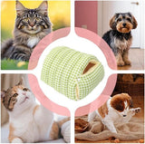 Darrahopens Pet Care > Cat Supplies > Cat Furniture Cat house - Cat basket - Plush and warm - Removable and washable - Closed cat bed for winter - Suitable for indoor and outdoor use in winter, camping, traveling, in the bedroom, living room and apartment - Green and white checkered