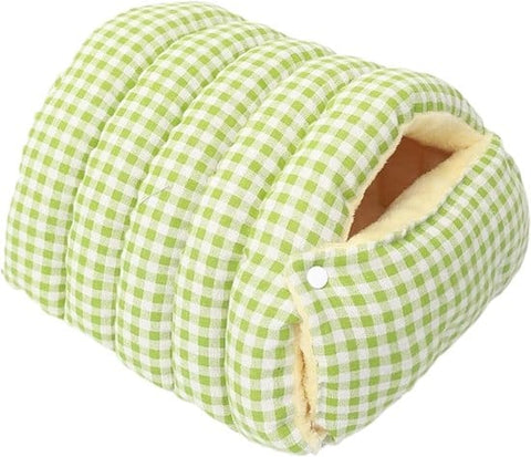 Darrahopens Pet Care > Cat Supplies > Cat Furniture Cat house - Cat basket - Plush and warm - Removable and washable - Closed cat bed for winter - Suitable for indoor and outdoor use in winter, camping, traveling, in the bedroom, living room and apartment - Green and white checkered