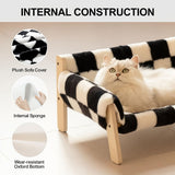 Darrahopens Pet Care > Cat Supplies > Cat Furniture cat sofa bed, faux-fur cat bed, checkered pet bed, warm pet bed, washable pet bed, wooden cat bed, small dog bed, Australian pet bed - black and white squares - Size L In Australia - Darrahopens