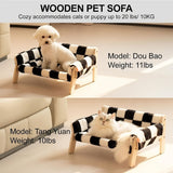 Darrahopens Pet Care > Cat Supplies > Cat Furniture cat sofa bed, faux-fur cat bed, checkered pet bed, warm pet bed, washable pet bed, wooden cat bed, small dog bed, Australian pet bed - black and white squares - Size L In Australia - Darrahopens
