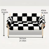 Darrahopens Pet Care > Cat Supplies > Cat Furniture cat sofa bed, faux-fur cat bed, checkered pet bed, warm pet bed, washable pet bed, wooden cat bed, small dog bed, Australian pet bed - black and white squares - Size L In Australia - Darrahopens