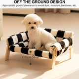 Darrahopens Pet Care > Cat Supplies > Cat Furniture cat sofa bed, faux-fur cat bed, checkered pet bed, warm pet bed, washable pet bed, wooden cat bed, small dog bed, Australian pet bed - Brown - Size L In Australia - Darrahopens