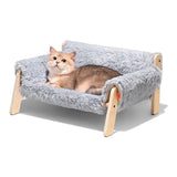 Darrahopens Pet Care > Cat Supplies > Cat Furniture cat sofa bed, faux-fur cat bed, checkered pet bed, warm pet bed, washable pet bed, wooden cat bed, small dog bed, Australian pet bed - Brown - Size L In Australia - Darrahopens