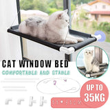 Darrahopens Pet Care > Cat Supplies > Cat Furniture Cat Window Bed Suction Cup Hammock Black Breathable Hanging Seat 55x35cm