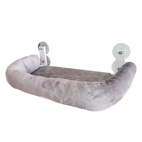 Darrahopens Pet Care > Cat Supplies > Cat Furniture Foldable Window Thickened Plush Cat Perch(52 x 30 cm) - Warm Soft Plush Hammock with Strong 85mm Dual Suction Cups for Indoor Pets