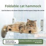 Darrahopens Pet Care > Cat Supplies > Cat Furniture Foldable Window Thickened Plush Cat Perch(52 x 30 cm) - Warm Soft Plush Hammock with Strong 85mm Dual Suction Cups for Indoor Pets