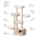 Darrahopens Pet Care > Cat Supplies > Cat Furniture HONEYPOTCAT Cosy Woven Cat Perch - 141.5cm