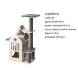 Darrahopens Pet Care > Cat Supplies > Cat Furniture HONEYPOTCAT Deluxe Two-Level Cat Villa - 113cm
