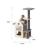 Darrahopens Pet Care > Cat Supplies > Cat Furniture HONEYPOTCAT Deluxe Two-Level Cat Villa - 113cm