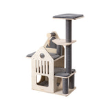 Darrahopens Pet Care > Cat Supplies > Cat Furniture HONEYPOTCAT Deluxe Two-Level Cat Villa - 113cm