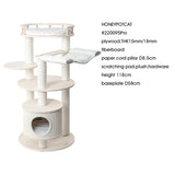 Darrahopens Pet Care > Cat Supplies > Cat Furniture HONEYPOTCAT Enduring Comfort Sisal & Wood Tree - 128cm