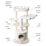 Darrahopens Pet Care > Cat Supplies > Cat Furniture HONEYPOTCAT Enduring Comfort Sisal & Wood Tree - 128cm