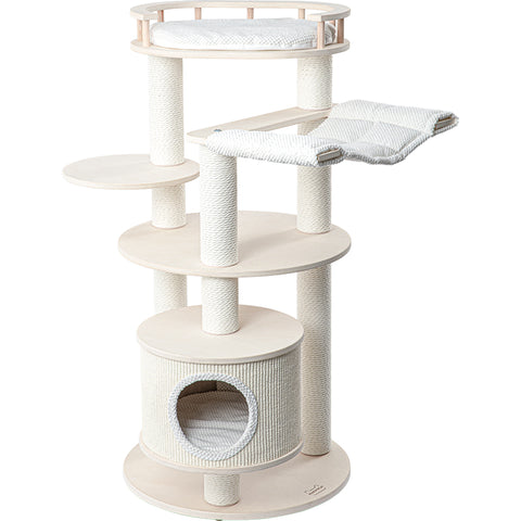 Darrahopens Pet Care > Cat Supplies > Cat Furniture HONEYPOTCAT Enduring Comfort Sisal & Wood Tree - 128cm