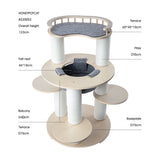Darrahopens Pet Care > Cat Supplies > Cat Furniture HONEYPOTCAT Harmony Wood Cat Tower - 123cm